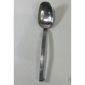 Vintage Interpur Serving Spoon Floral Relief Stainless Steel Japan MCM